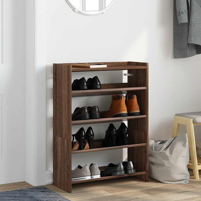 Kenkäteline ruskea tammi 60x25x81 cm tekninen puu