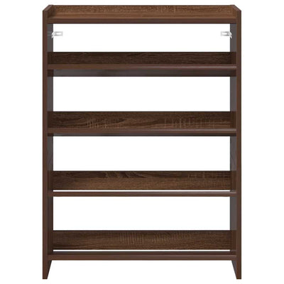 Kenkäteline ruskea tammi 60x25x81 cm tekninen puu