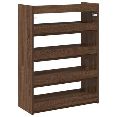 Kenkäteline ruskea tammi 60x25x81 cm tekninen puu