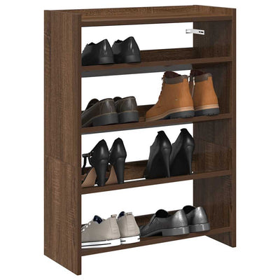 Kenkäteline ruskea tammi 60x25x81 cm tekninen puu