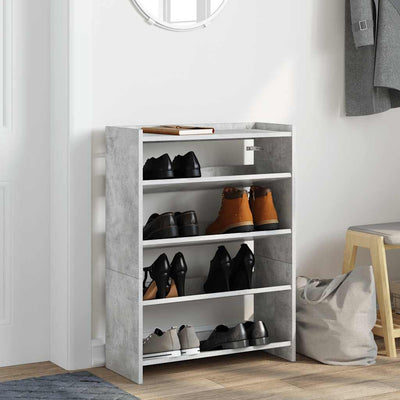 Kenkäteline betoninharmaa 60x25x62 cm tekninen puu