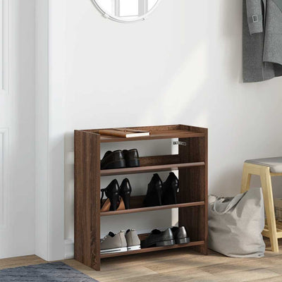 Kenkäteline ruskea tammi 60x25x62 cm tekninen puu