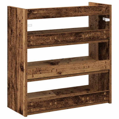Kenkäteline vanhaa puuta 60x25x62 cm lastulevy