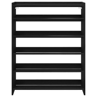 Kenkäteline musta 80x25x100 cm tekninen puu