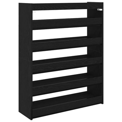Kenkäteline musta 80x25x100 cm tekninen puu