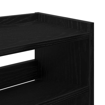 Kenkäteline musta 80x25x100 cm tekninen puu