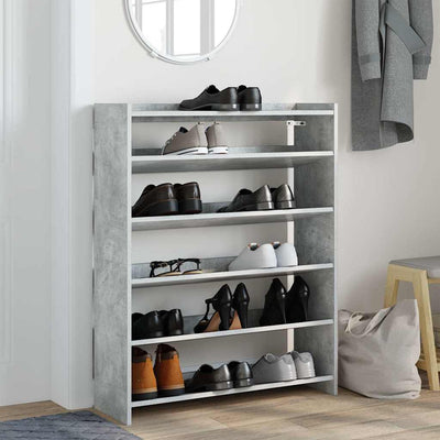 Kenkäteline betoninharmaa 80x25x100 cm tekninen puu