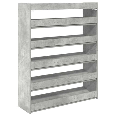 Kenkäteline betoninharmaa 80x25x100 cm tekninen puu