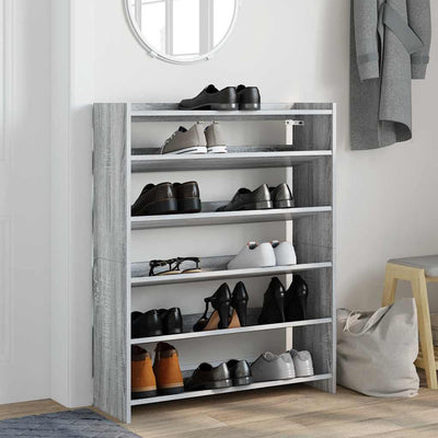 Kenkäteline harmaa Sonoma 80x25x100 cm tekninen puu