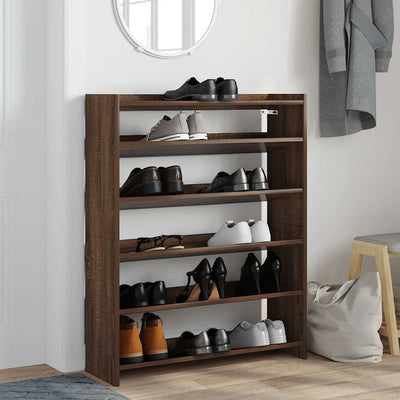 Kenkäteline ruskea tammi 80x25x100 cm tekninen puu