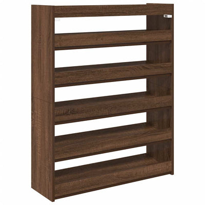 Kenkäteline ruskea tammi 80x25x100 cm tekninen puu