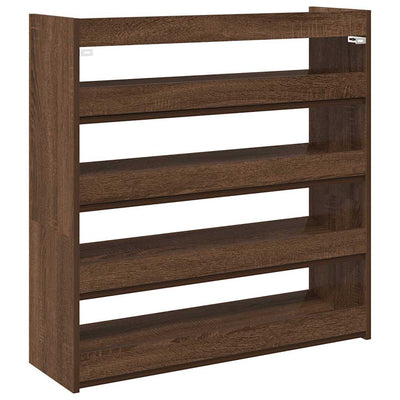 Kenkäteline ruskea tammi 80x25x81 cm tekninen puu