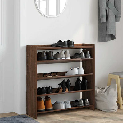 Kenkäteline ruskea tammi 80x25x81 cm tekninen puu