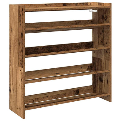 Kenkäteline vanhaa puuta 80x25x81 cm lastulevy
