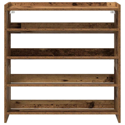 Kenkäteline vanhaa puuta 80x25x81 cm lastulevy