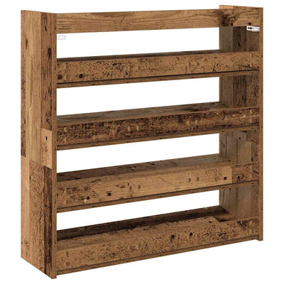 Kenkäteline vanhaa puuta 80x25x81 cm lastulevy