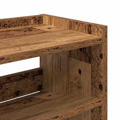 Kenkäteline vanhaa puuta 80x25x81 cm lastulevy