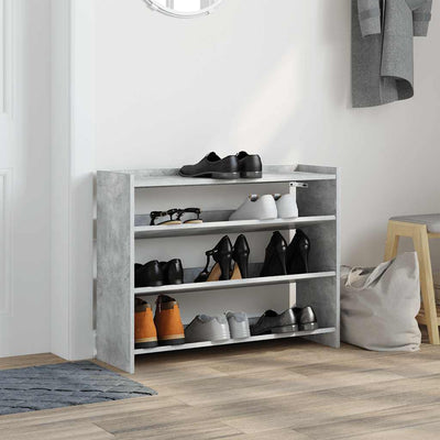 Kenkäteline betoninharmaa 80x25x62 cm tekninen puu