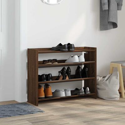 Kenkäteline ruskea tammi 80x25x62 cm tekninen puu