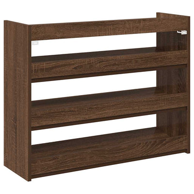 Kenkäteline ruskea tammi 80x25x62 cm tekninen puu