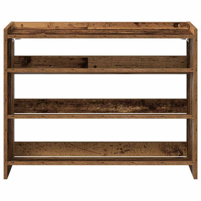 Kenkäteline vanhaa puuta 80x25x62 cm lastulevy
