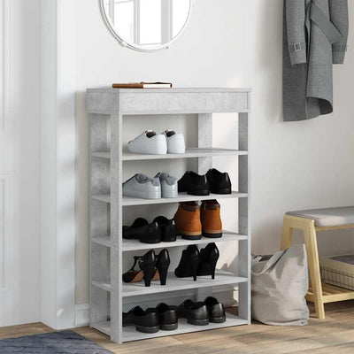 Kenkäteline betoninharmaa 60x30x98 cm tekninen puu