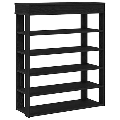Kenkäteline musta 80x30x98 cm tekninen puu