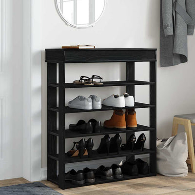 Kenkäteline musta 80x30x98 cm tekninen puu