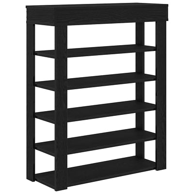 Kenkäteline musta 80x30x98 cm tekninen puu