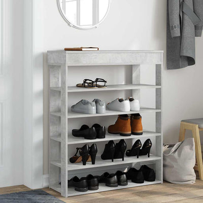 Kenkäteline betoninharmaa 80x30x98 cm tekninen puu