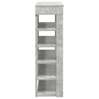 Kenkäteline betoninharmaa 80x30x98 cm tekninen puu