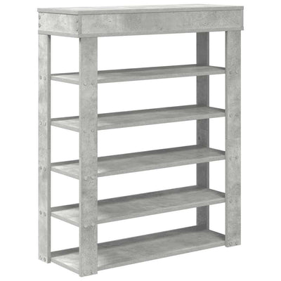Kenkäteline betoninharmaa 80x30x98 cm tekninen puu