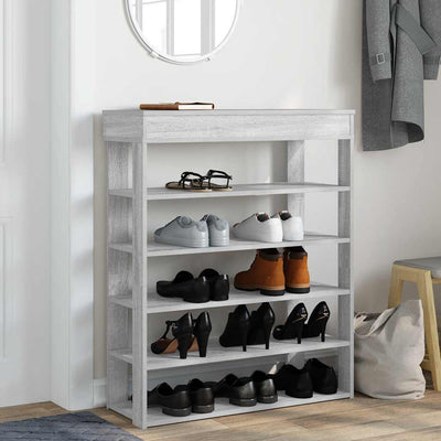 Kenkäteline harmaa Sonoma 80x30x98 cm tekninen puu