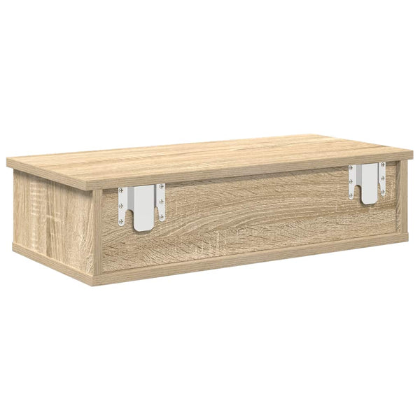 seinähylly laatikoilla Sonoma tammi 60x28x15 cm tekninen puu
