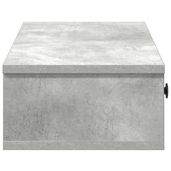 Seinähylly laatikoilla betoninharmaa 60x28x15 cm tekninen puu