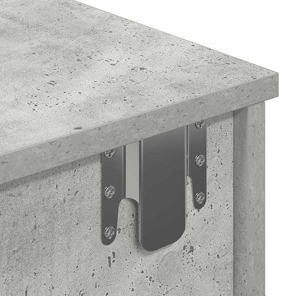 Seinähylly laatikoilla betoninharmaa 60x28x15 cm tekninen puu