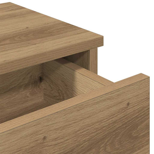 Seinähylly laatikoilla artesaani tammi 80x34x17 cm tekninen puu