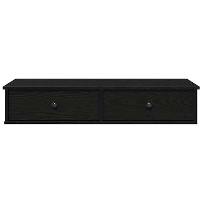 Seinähylly laatikoilla musta 100x37,5x19 cm tekninen puu
