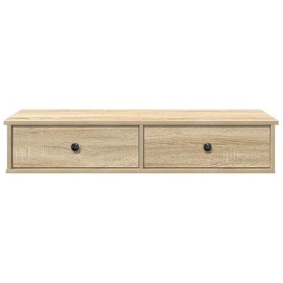 Seinähylly laatikoilla Sonoma-tammi 100x37,5x19 cm tekninen puu