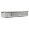 Seinähylly laatikoilla betoninharmaa 100x37,5x19cm tekninen puu
