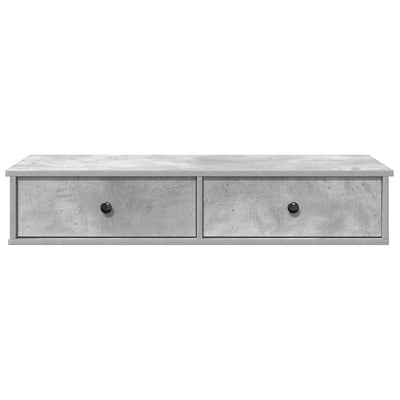 Seinähylly laatikoilla betoninharmaa 100x37,5x19cm tekninen puu