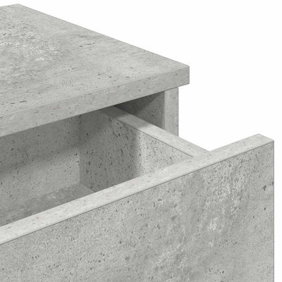 Seinähylly laatikoilla betoninharmaa 100x37,5x19cm tekninen puu