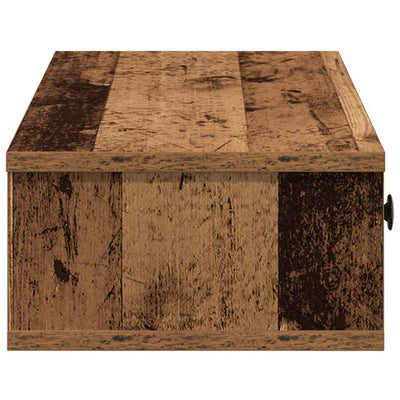 Seinähylly laatikoilla vanha puu 100x37,5x19 cm tekninen puu