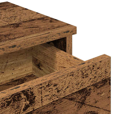 Seinähylly laatikoilla vanha puu 100x37,5x19 cm tekninen puu