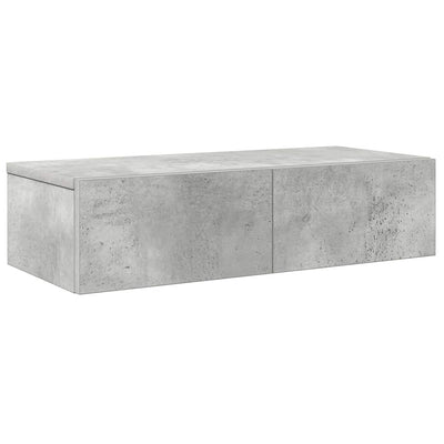 Seinähylly laatikoilla betoninharmaa 60x26,5x15 cm tekninen puu