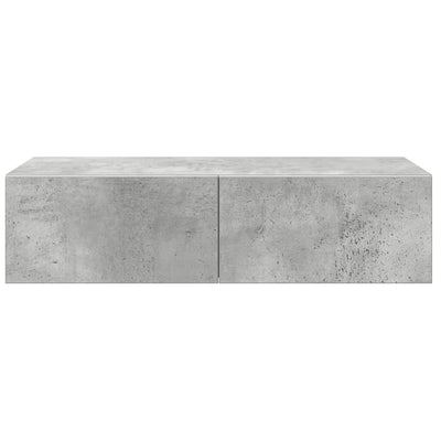 Seinähylly laatikoilla betoninharmaa 60x26,5x15 cm tekninen puu