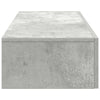 Seinähylly laatikoilla betoninharmaa 60x26,5x15 cm tekninen puu