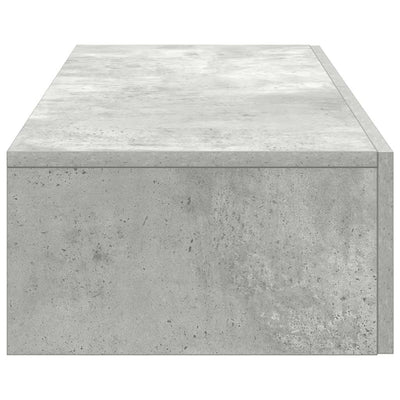 Seinähylly laatikoilla betoninharmaa 60x26,5x15 cm tekninen puu