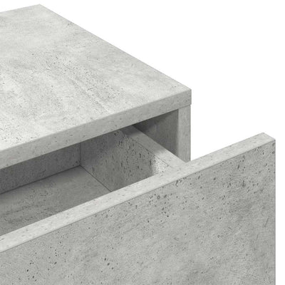 Seinähylly laatikoilla betoninharmaa 60x26,5x15 cm tekninen puu