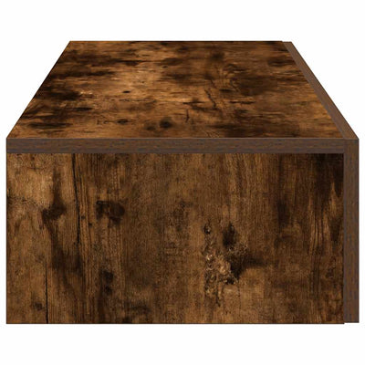 Seinähylly laatikoilla savutammi 60x26,5x15 cm tekninen puu